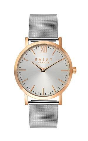 Chelsea Rose Gold, Silver Mesh/Sunray Dial